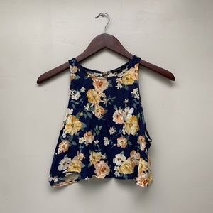 Floral open back crop top